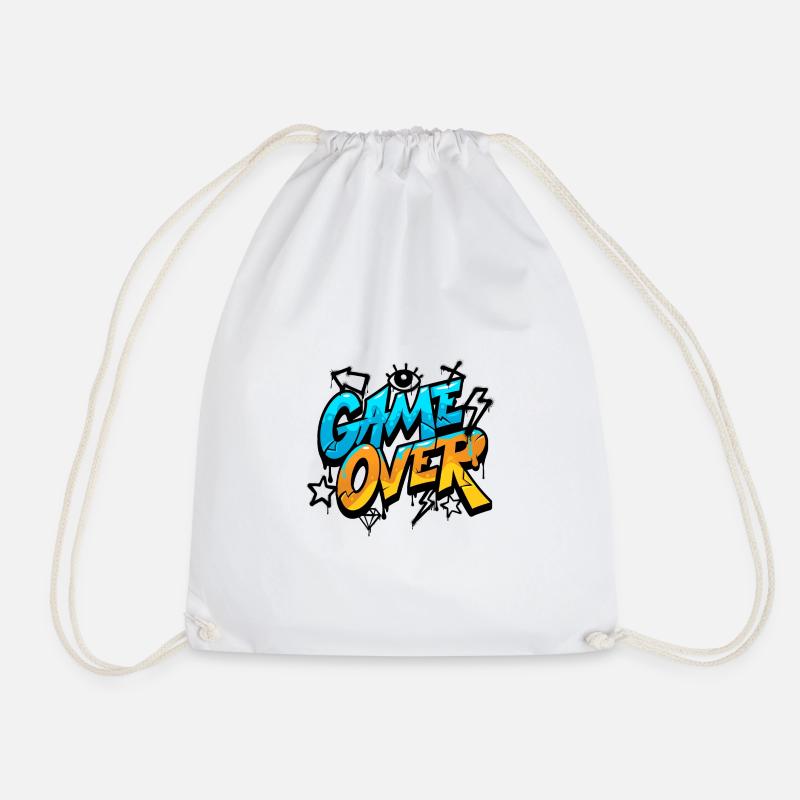 Game Over Graffiti Splash Tee - Turnbeutel - Weiß