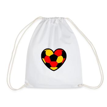 Cooles Fußball Deutschland Herz Design - Turnbeutel - Weiß - Vorne
