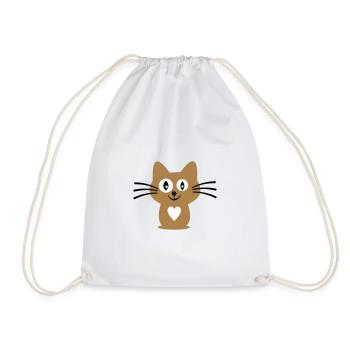chat - Sac de sport léger - blanc - Devant
