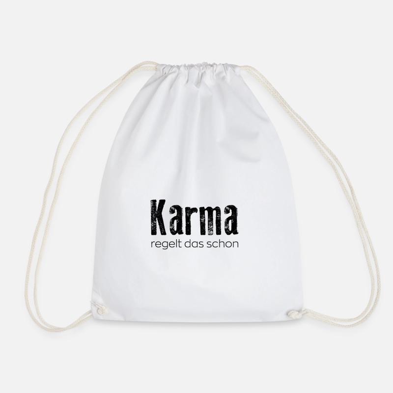 Karma will take care of that - Drawstring Bag - white