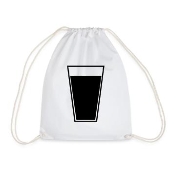 beer glass - Drawstring Bag - white - Front
