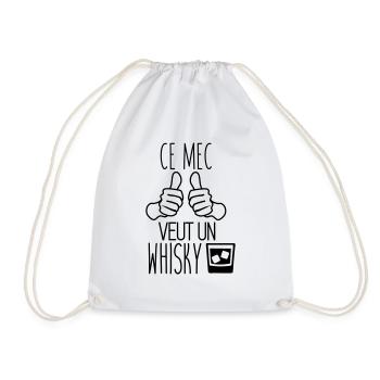 Ce mec veut un whisky - humour citations drôle - Sac de sport léger - blanc - Devant