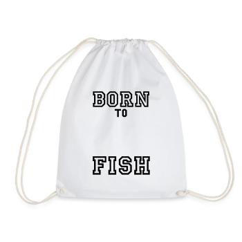 born to fish (Angeln, c, 1c) - Drawstring Bag - white - Front