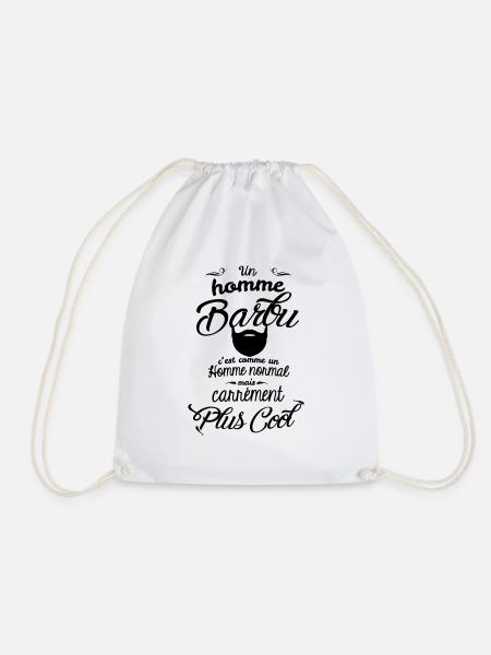 Un homme barbu c'est carrément plus cool - Sac de sport léger - blanc