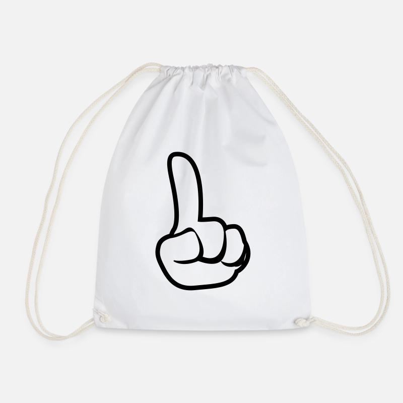 Finger-wagging - Drawstring Bag - white