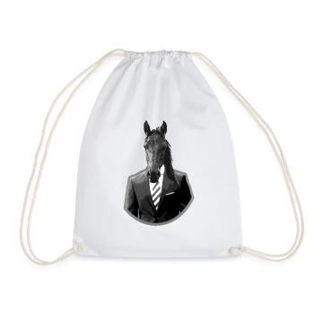 Cheval en costume - Sac de sport léger - blanc - Devant