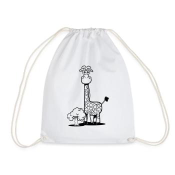 Giraffe witzig kleiner Baum 1c - Turnbeutel - Weiß - Vorne