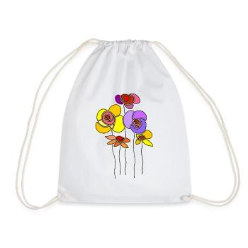 Colorful flowers - Drawstring Bag - white - Front