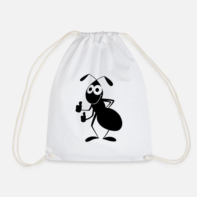 pleased ant - Drawstring Bag - white