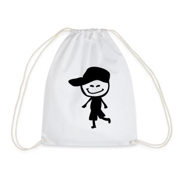 Sourire garçon dans le chapeau - Sac de sport léger - blanc - Devant