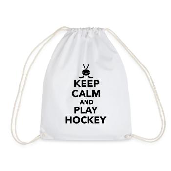 Keep calm and play Hockey - Drawstring Bag - white - Front