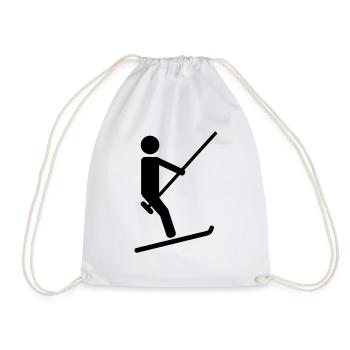 Ski lift - Drawstring Bag - white - Front