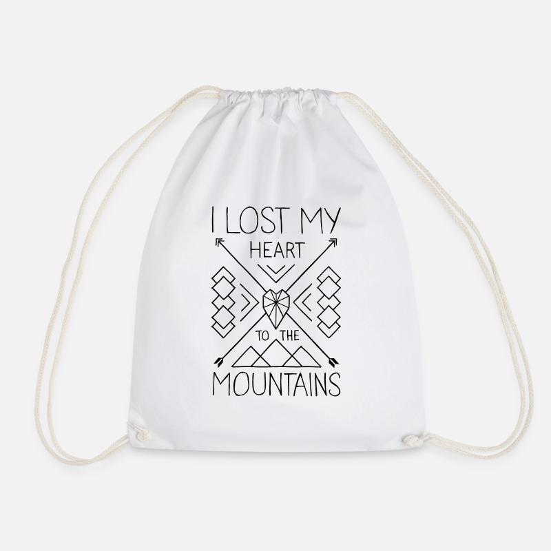 Mountain Love - Drawstring Bag - white
