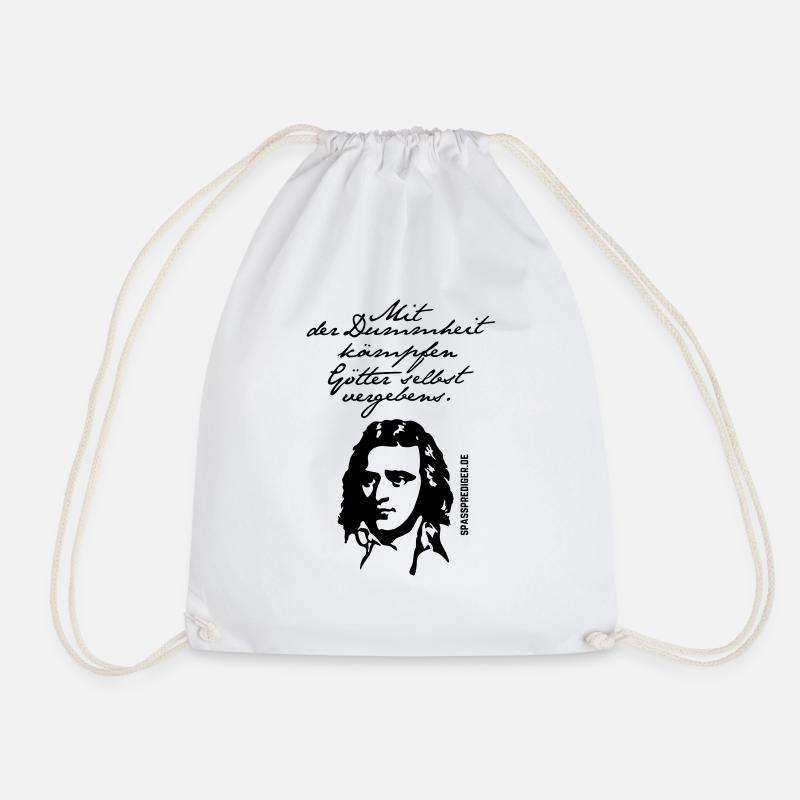 Friedrich Schiller Zitat Dummheit - Turnbeutel - Weiß