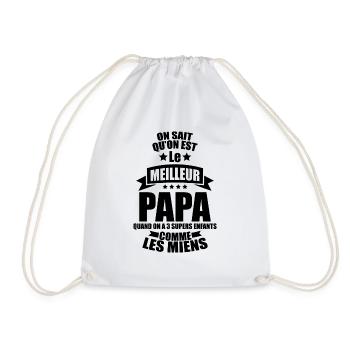 le meilleur papa quand on a 3 supers enfants - Sac de sport léger - blanc - Devant