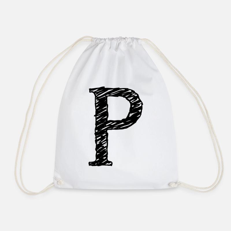 P - Drawstring Bag - white