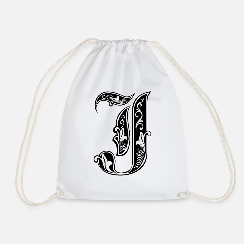 J - Drawstring Bag - white
