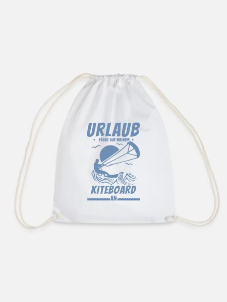 Urlaub fängt auf meinem Kiteboard an - Turnbeutel - Weiß