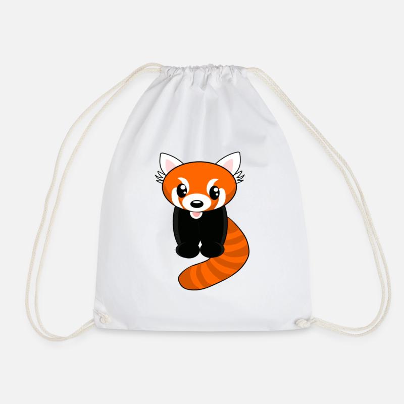 Red panda - Drawstring Bag - white