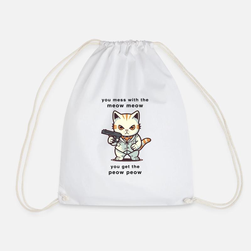 meow meow peow peow - Turnbeutel - Weiß