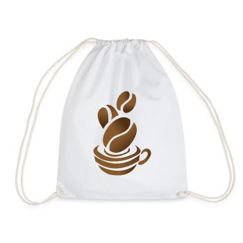 Coffee Gift Caffeine Coffee Bean Coffee Mug - Drawstring Bag - white - Front