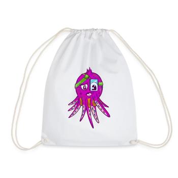 Oktopus trägt eine Augenklappe - Turnbeutel - Weiß - Vorne