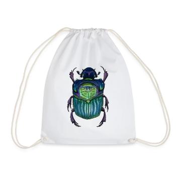 Big Beetle - Giant Beetle - Drawstring Bag - white - Front