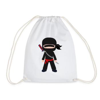 Ninja fighter with sword - Drawstring Bag - white - Front
