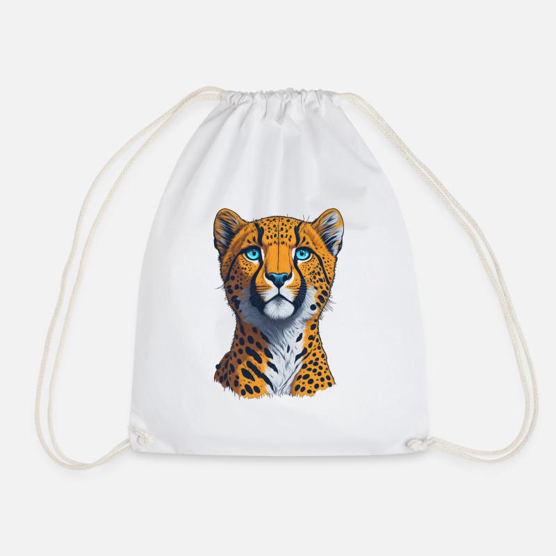 Gepard I Raubkatze der Savanne Afrikas I Geschenk - Turnbeutel - Weiß