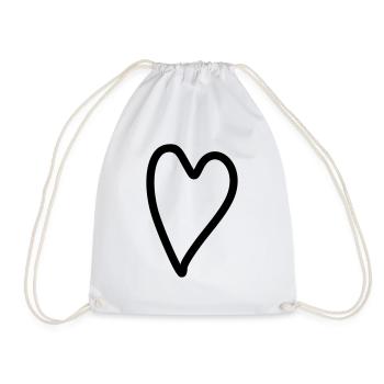 Heart Simple - Drawstring Bag - white - Front
