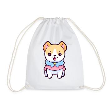 Cartoon Hund - Kleines Hündchen im Cartoon Look V3 - Turnbeutel - Weiß - Vorne