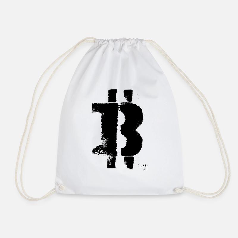 B for Bitcoin - Drawstring Bag - white