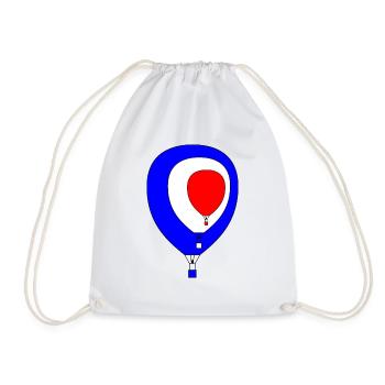 3 hot air balloons into each other blue-white-red - Drawstring Bag - white - Front
