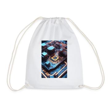 Circuit Board - Drawstring Bag - white - Front
