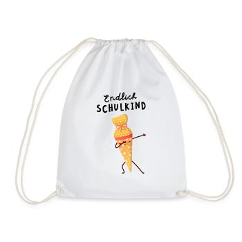 Endlich Schulkind Zuckertüte Dab Einschulung - Turnbeutel - Weiß - Vorne