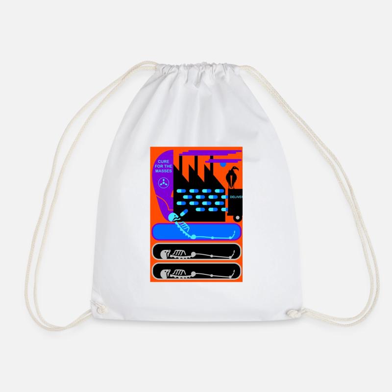 cure for the masses - Drawstring Bag - white