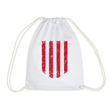 Red Stripe Pattern - Drawstring Bag - white - Front