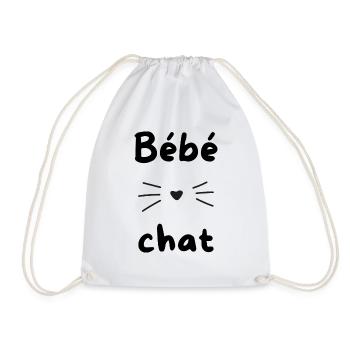 Baby-Katze - Turnbeutel - Weiß - Vorne
