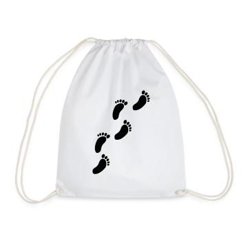 Footprints - Drawstring Bag - white - Front