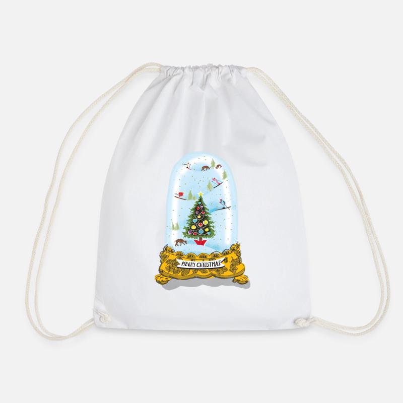 Weihnachten Schneekugel - Turnbeutel - Weiß