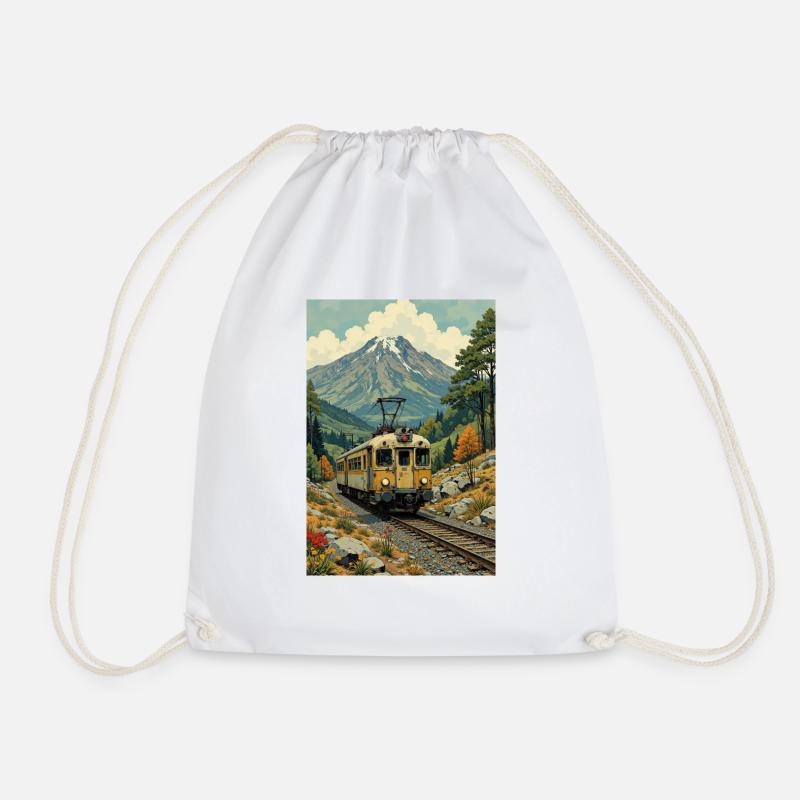 Image de train rétro - Sac de sport léger - blanc