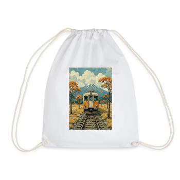 Image de train rétro - Sac de sport léger - blanc - Devant