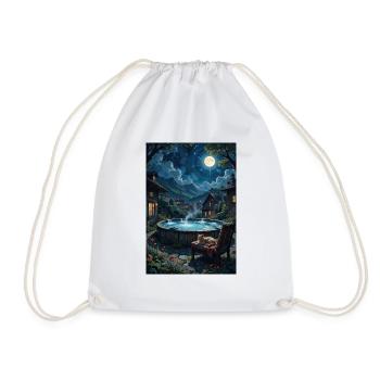 Paysage avec un chat. - Sac de sport léger - blanc - Devant