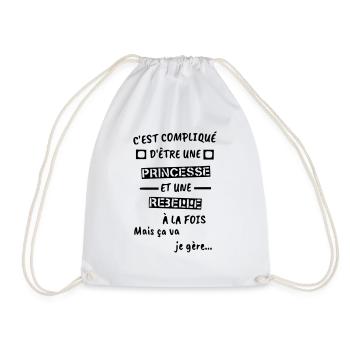 It's complicated to be a princess - Drawstring Bag - white - Front