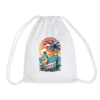 Summer Vibes – Retro Beach Sunset Design - Turnbeutel - Weiß - Vorne