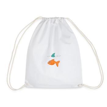 Goldfish with shark fin - Drawstring Bag - white - Front