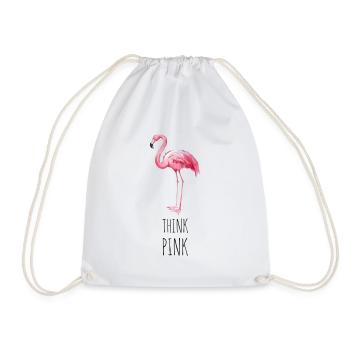 FLAMINGO. THINK PINK - Turnbeutel - Weiß - Vorne