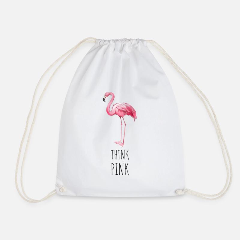 FLAMINGO. THINK PINK - Turnbeutel - Weiß