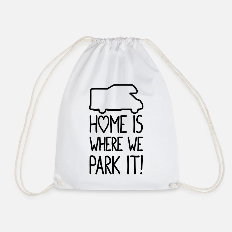 Home is where we park it! - Turnbeutel - Weiß