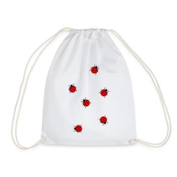 Lots of ladybug insect girls summer carnival - Drawstring Bag - white - Front